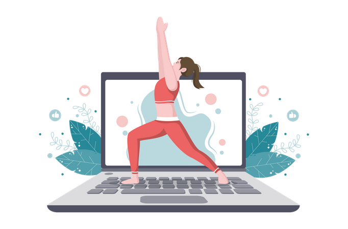 Online Yoga Classes  Illustration