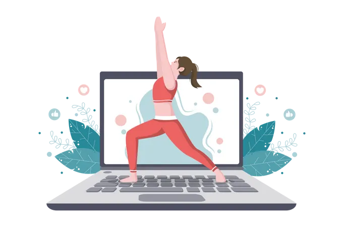 Online Yoga Classes  Illustration