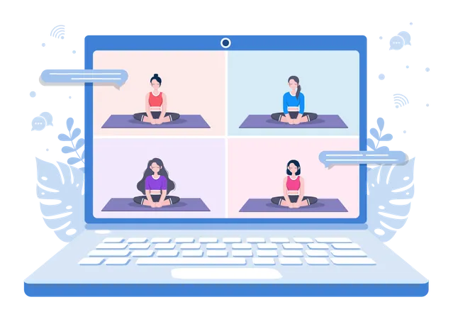 Online yoga classes  Illustration