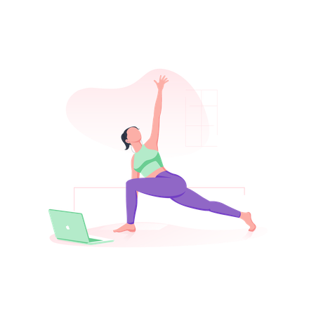 Online yoga  Illustration