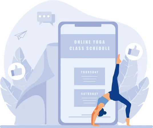 Online yoga lesson  Illustration