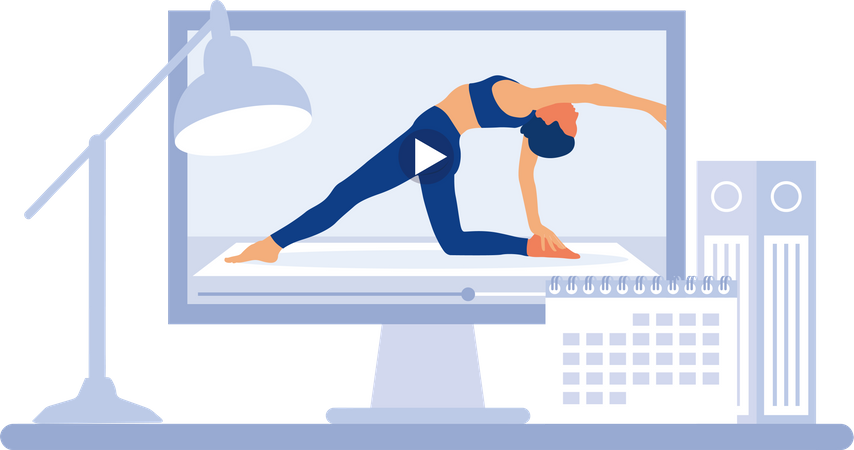 Online yoga lesson  Illustration