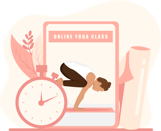 Online yoga lesson  Illustration