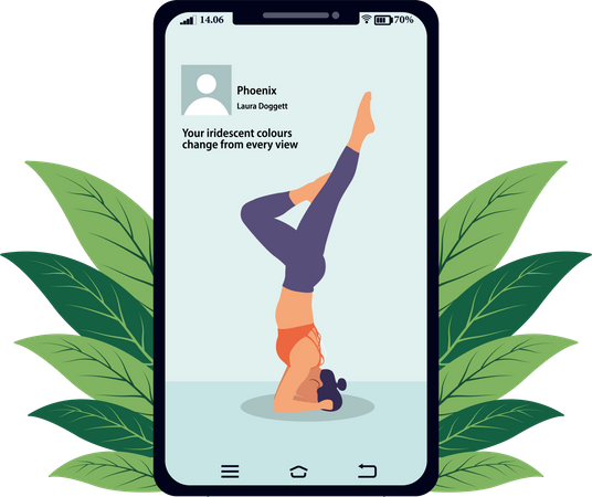 Online yoga trainer  Illustration