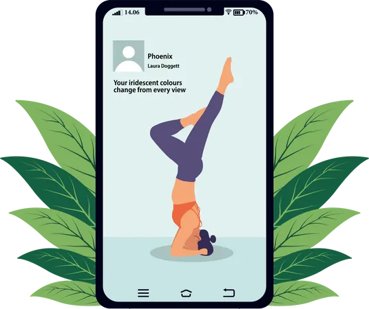 Online yoga trainer  Illustration