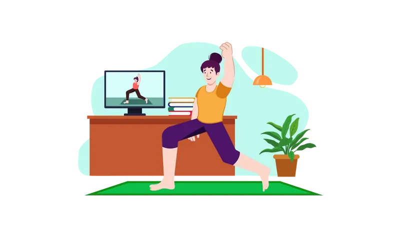 Online Yoga Tutorial  Illustration