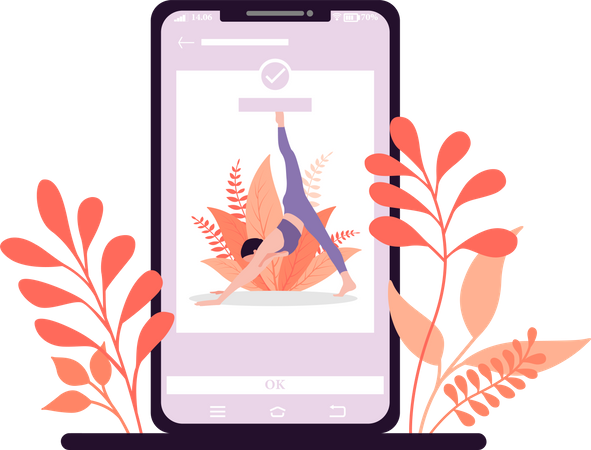 Online-Yoga-Unterricht  Illustration