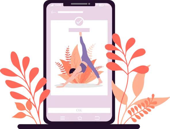 Online-Yoga-Unterricht  Illustration