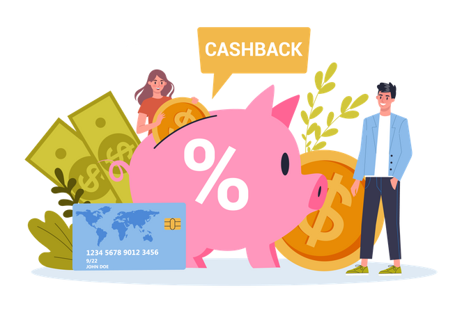 Online-Zahlung Cashback  Illustration