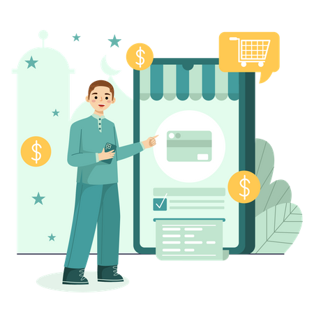 Onlinebezahlung  Illustration