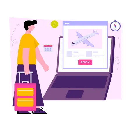 Premium Download Illustration Of Online Flight Booking Illustration