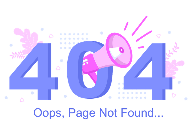 Oops page not found Illustration
