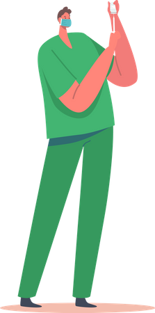 OP-Krankenschwester in grüner Uniform  Illustration