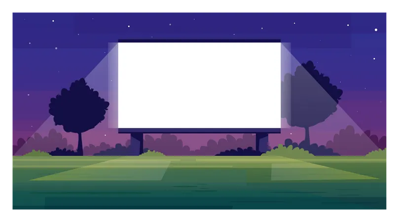 Open air cinema screen  Illustration