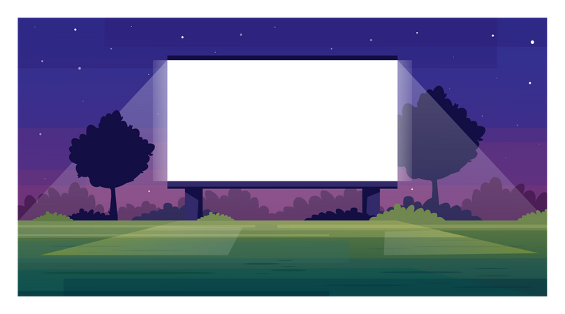 Open air cinema screen  Illustration