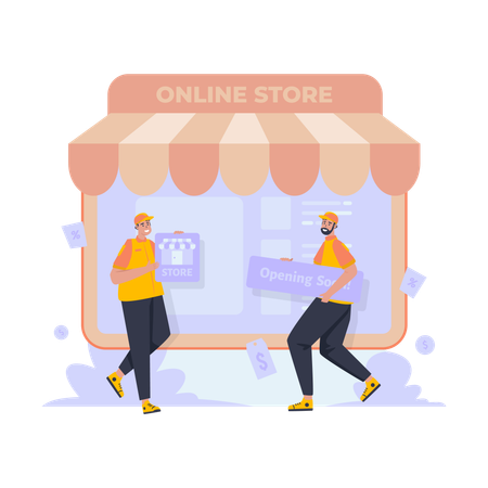 Open an online store  Illustration