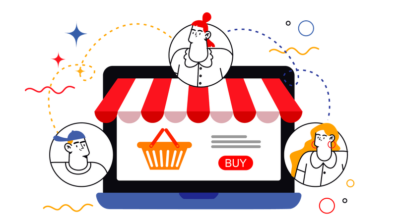 Open an Online Store  Illustration