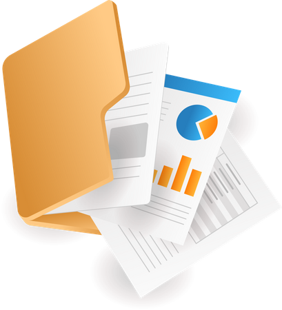 Open business data folder  Illustration