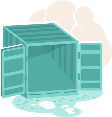 Open empty container Illustration