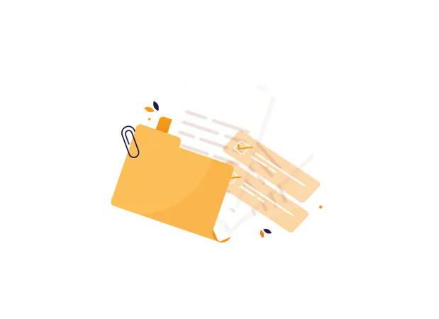 Open folder with documents Illustration