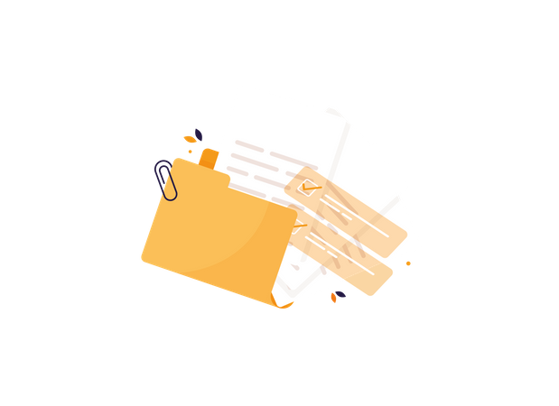 Open folder with documents  Illustration