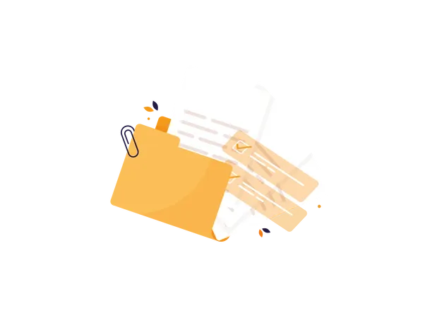 Open folder with documents  Illustration