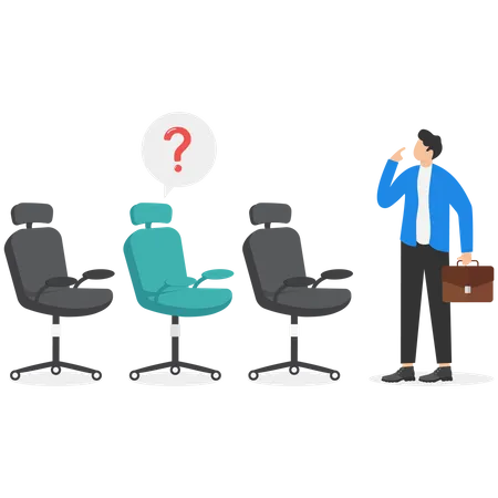 Open Vacancy And Empty Company Chair As Hiring Symbol Search For New Talent And The Best Candidate Flat Vector Illustration イラスト