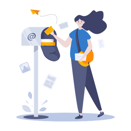 Open newsletter mailbox  Illustration