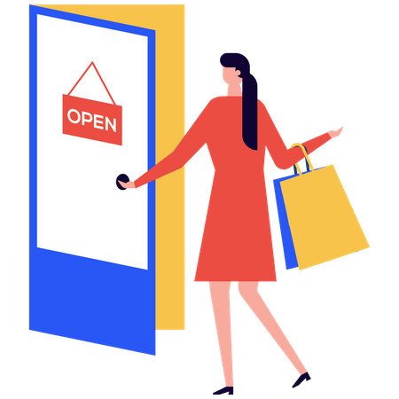 Open Shopping store Illustration