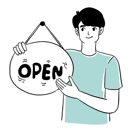 Open Shopping Store Illustration