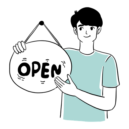 Open Shopping Store  Illustration