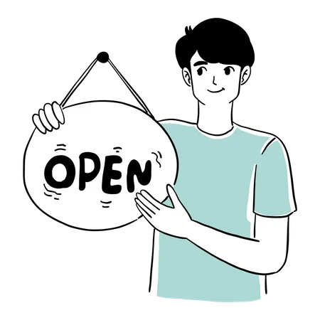 Open Shopping Store  Illustration