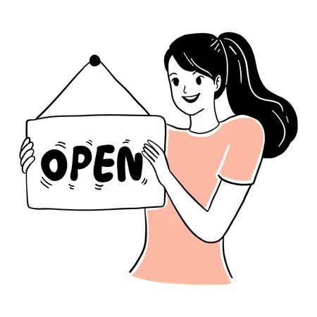 Open Shopping Store  Illustration