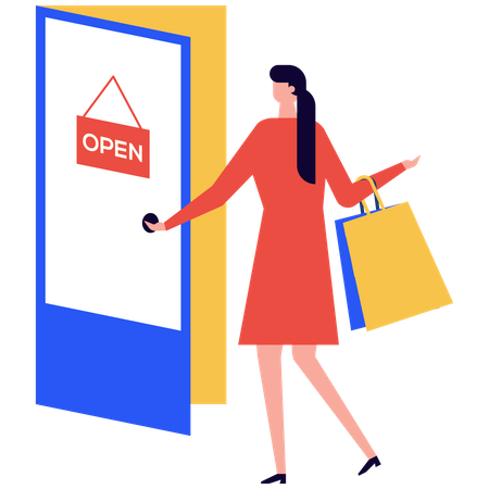 Open Shopping store  Illustration