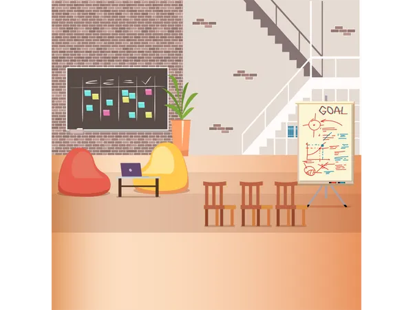 Open working space in office  Illustration