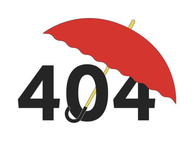 Opened portable umbrella error 404 flash message  Illustration