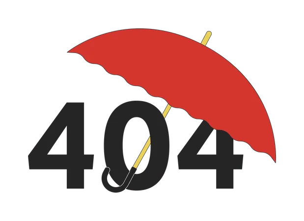 Opened portable umbrella error 404 flash message  Illustration
