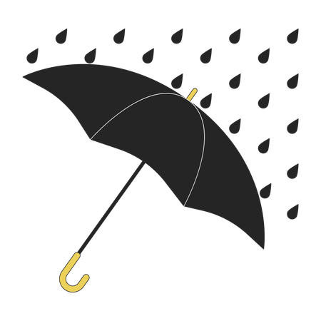 Opened umbrella cover from rain  Illustration