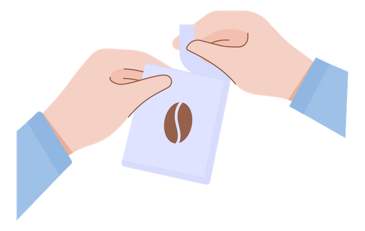 Opening Coffee Pack  Illustration