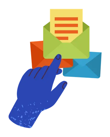 Opening mail  Illustration