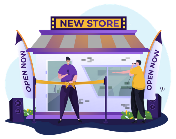 Opening new store ceremony Illustration