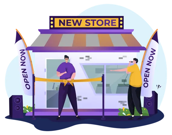 Opening new store ceremony  Illustration