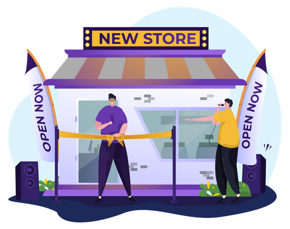 Opening new store ceremony  Illustration