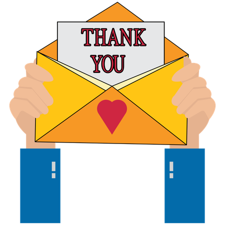Opening  Thank You Letter with Gratitude  Illustration
