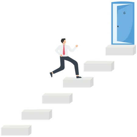 Career Growth Opening Up New Opportunities And Paths Achieving A Goal And Result Starting And Developing A Business A Secret Strategy For Success Making A Business Decision For Business Growth Vector Illustration