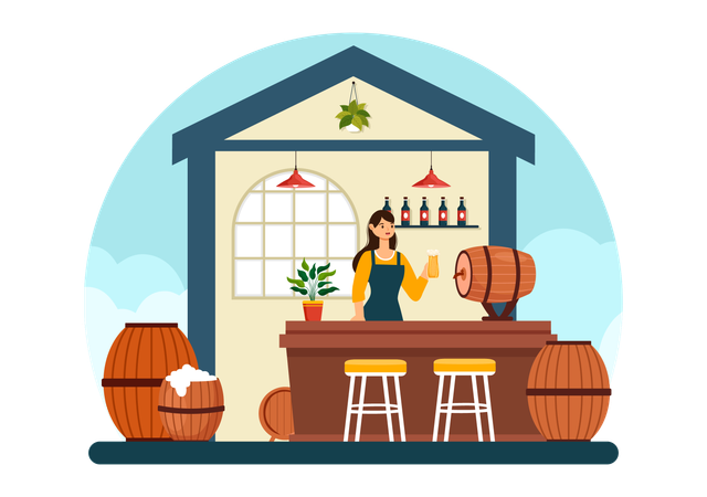 Operaciones de fabricación de cervecería  Ilustración