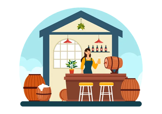 Operaciones de fabricación de cervecería  Ilustración