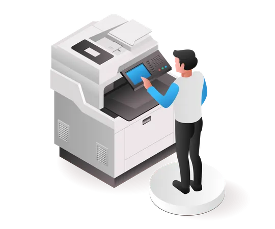 Operador de fotocopiadora  Ilustración