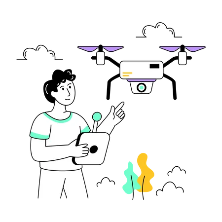 Operador de drone  Ilustração