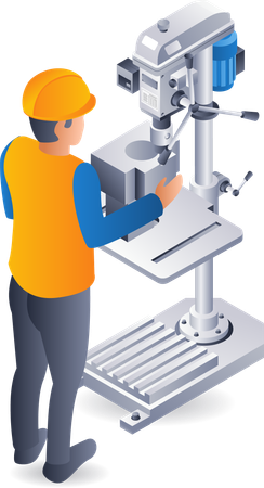 Operador de sistema de furadeira manual de tecnologia  Illustration